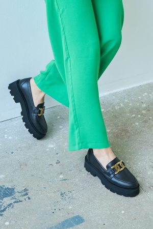 NOELLE Black Leather Women's Loafer