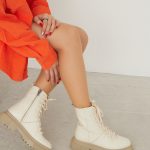 PAULA Beige Leather Women's Boot