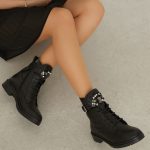 SELENE Black Leather Women's Boot