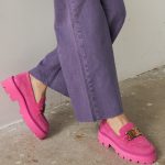 NICOLE Pink Suede Leather Women's Loafer