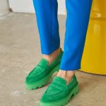 MOLLY Green Suede Leather Women's Loafer