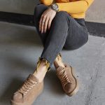 ANGELA Brown Suede Leather Women's Sneaker