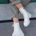 CELINE Beige Leather Women's Boot