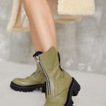 MIA Khaki Leather Women's Boot