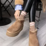 ALDA Dark Brown Suede Leather Women's Boot