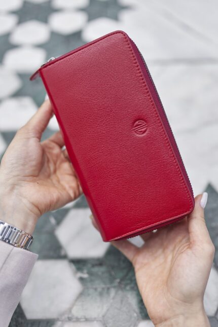 Oslo Red Leather Unisex Wallet