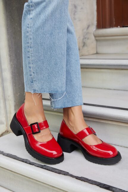 CLAIRE Red Leather Women's Shoes