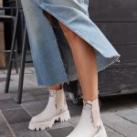 EVELYN White Leather Women's Boot
