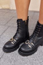 LEONA Black Leather Women's Boot - Image 5