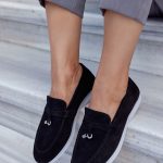 LIORA Black Leather Women's Loafer