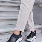 SASHA Black Print Leather Women's Sneaker