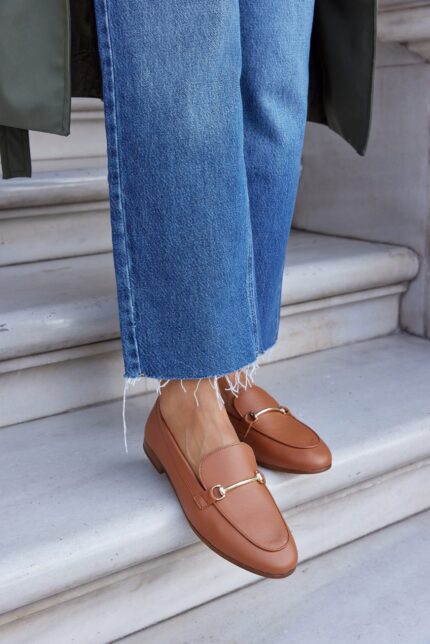 ASPYN Brown Leather Women's Moccasin