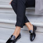 ASPYN Black Patent Leather Women's Moccasin