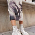ALAINA Beige Leather Women's Boot