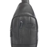 DEVON Black Leather Men's Shoulderbag