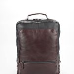 AUSTIN Black And Brown Leather Men's Backpack