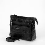 BETHANY Black Leather Crocodile Women's Shoulderbag