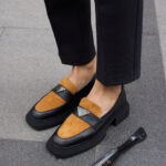 DARIA Black And Brown Leather Women's Loafers