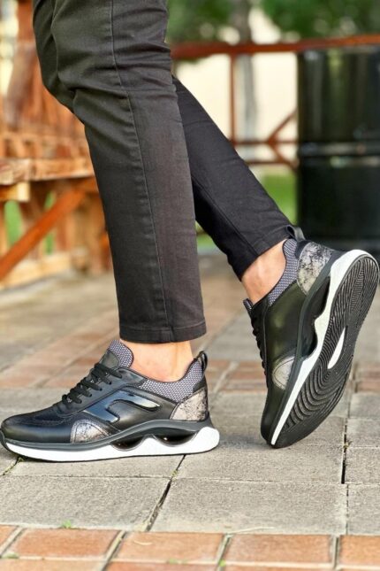 Nathan Black Leather Men's Sneakers