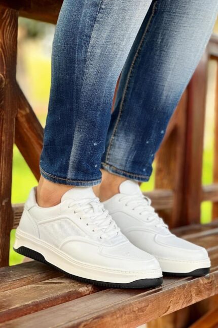 Loyd White Leather Men's Sneakers
