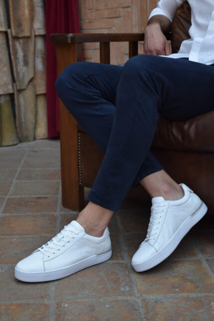 Luca White Leather Men's Sneakers