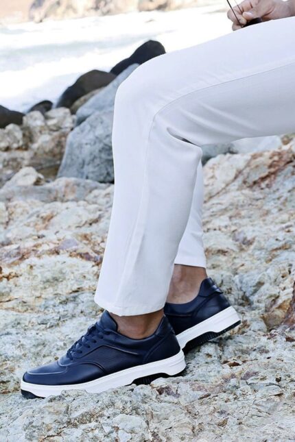 Loyd Blue Leather Men's Sneakers
