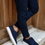 Tony Blue Suede Leather Men's Casual Shoes