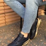 Ryan Blue Leather Men's Sneakers