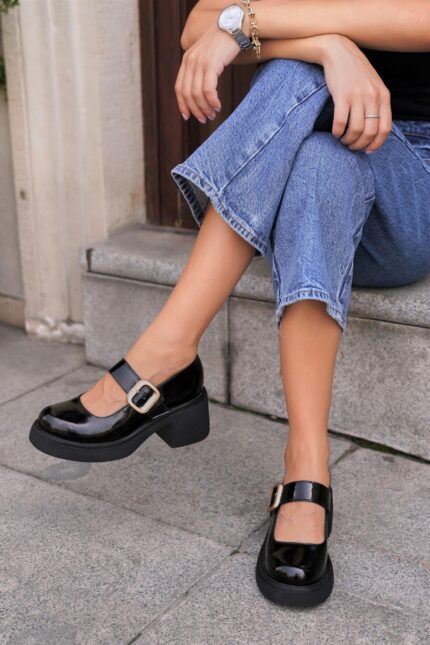 CLAIRE Black Patent Leather Women's Shoes