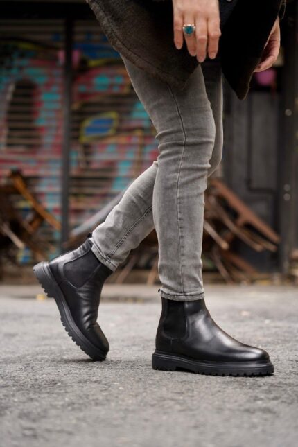 Austin Black Leather Men's Boots