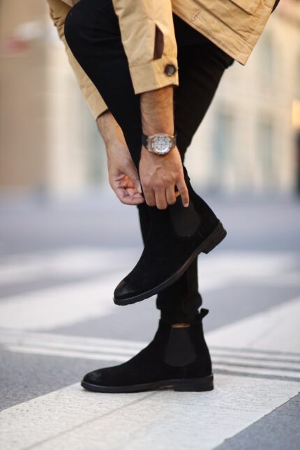 Adam Black Suede Leather Men's Boots