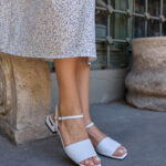 ADINA White Leather Women's Sandal
