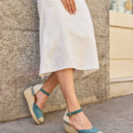 EMELIA Green Suede Leather Women's Sandal