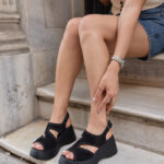 CAMILLA Black Suede Leather Women's Sandal