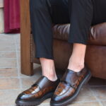 EVAN Brown Croco Leather Men's Classic Shoes