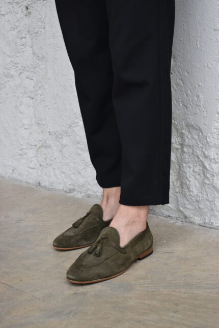 VICTOR Green Suede Leather Men's Classic Shoes
