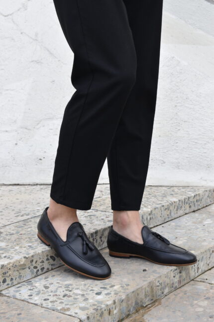 VICTOR Black Leather Men's Classic Shoes