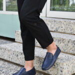 PETER Blue Leather Men's Casual Shoes
