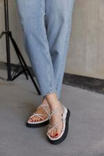 LAOISE White Leather Women's Sandal (Copy) - Image 5