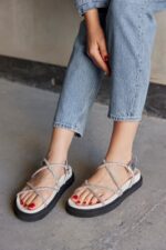LAOISE White Leather Women's Sandal (Copy) - Image 3