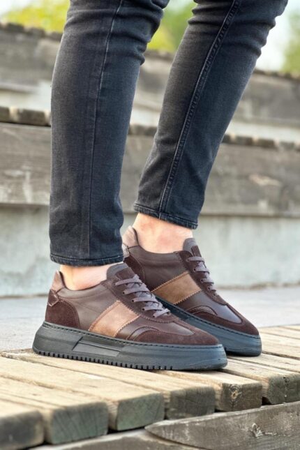 Tedmond Brown Leather Men's Sneakers