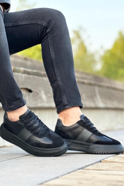 Tedmond Black Leather Men's Sneakers