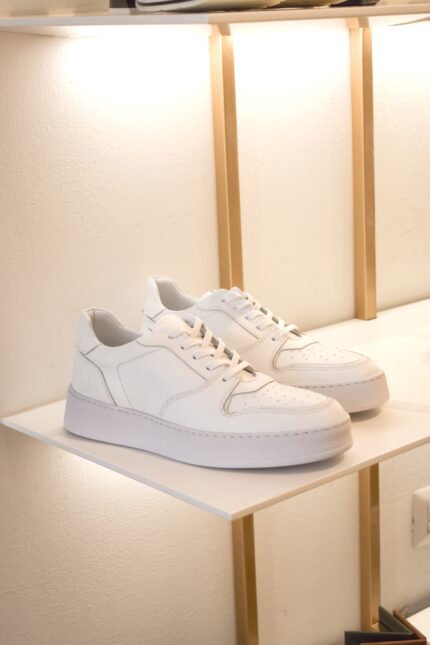 Njord White Leather Men's Sneakers