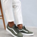 ZACK Green Suede Leather Men's Sneakers