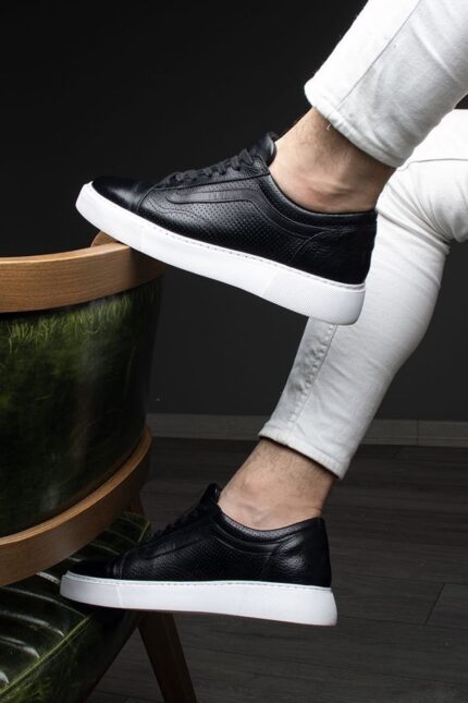 ZACK Black Leather Men's Sneakers