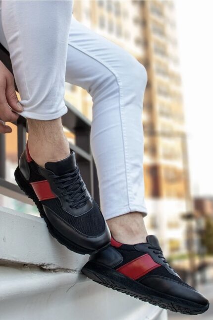 NOEL Black Leather Men's Sneakers