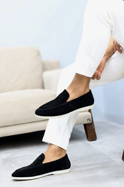 NEIL Black Suede Leather Men's Casual Shoes