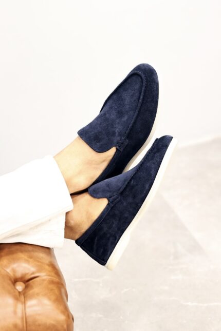 NEIL Blue Suede Leather Men's Casual Shoes