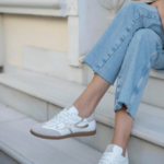 WARDA White and Gold Leather Women's Sneaker