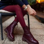 BELA Burgundy Leather Women's Boot
